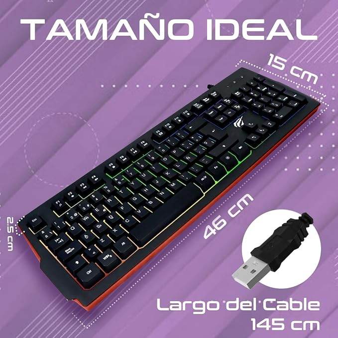 Havit KB866L USB RGB Membrane Gaming Keyboard – Multi - Function Backlit, Anti - Ghosting, 104 Keys (Black) - HTT Mobiles