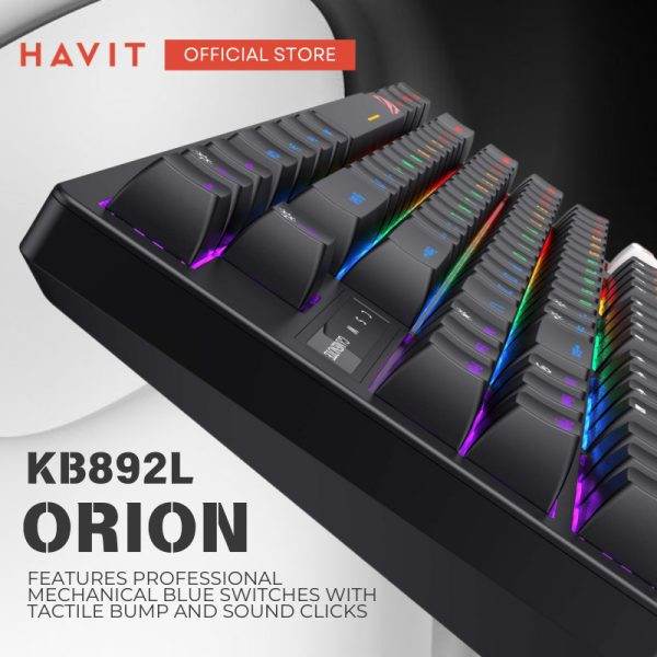 Havit KB892L TKL Mechanical Gaming Keyboard – Blue Switch, RGB Backlit, 87 Keys - HTT Mobiles