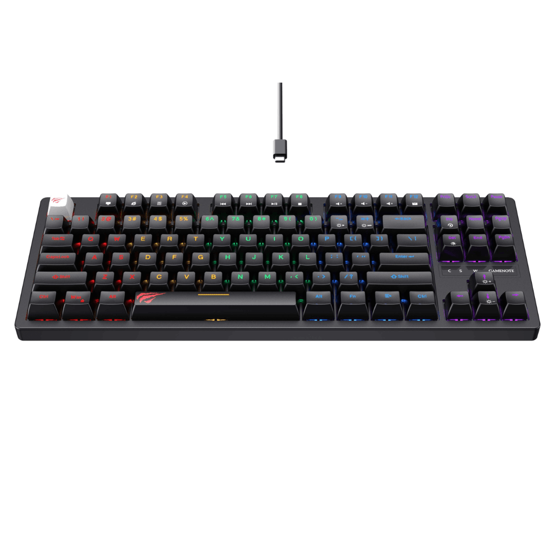 Havit KB892L TKL Mechanical Gaming Keyboard – Blue Switch, RGB Backlit, 87 Keys - HTT Mobiles
