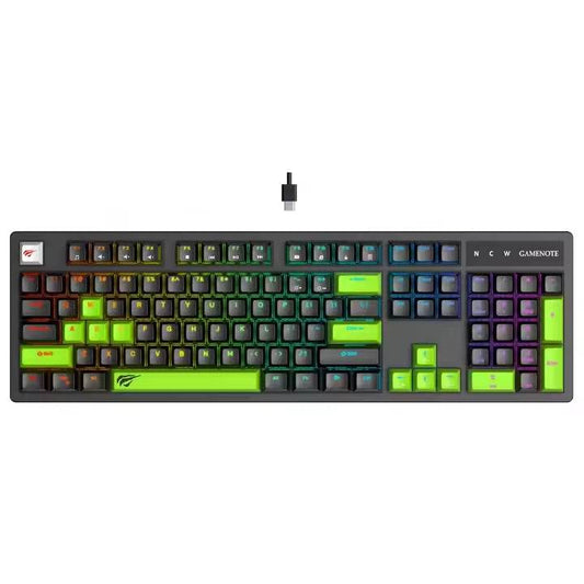 Havit KB893L RGB Mechanical Gaming Keyboard – Blue Switch, 104 Keys, Anti - Ghosting - HTT Mobiles