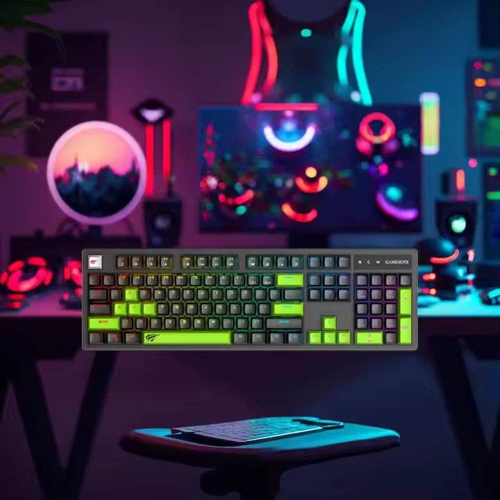 Havit KB893L RGB Mechanical Gaming Keyboard – Blue Switch, 104 Keys, Anti - Ghosting - HTT Mobiles