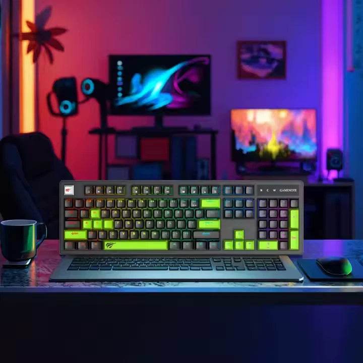 Havit KB893L RGB Mechanical Gaming Keyboard – Blue Switch, 104 Keys, Anti - Ghosting - HTT Mobiles