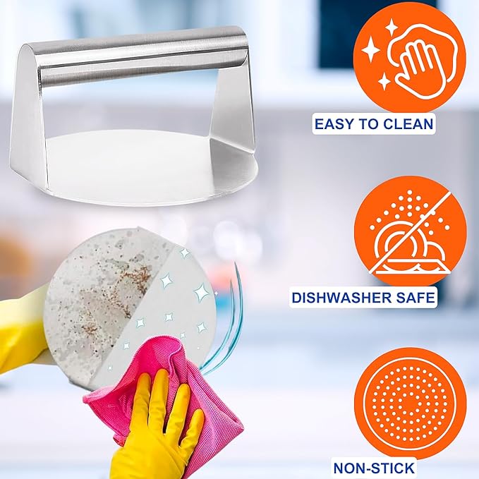 HTT GLOBAL Burger Press Kit – Smash Burger Press, 12" Flipper, 9" Melting Dome & 50 Wax Discs (4 - Piece BBQ Set) - HTT Mobiles