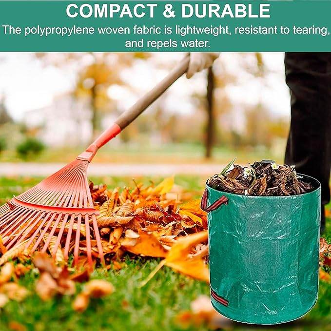 HTT GLOBAL Heavy Duty Garden Waste Bags (4 Pack) – 400L Reusable Rubbish Sacks with Gloves & Handles - HTT Mobiles