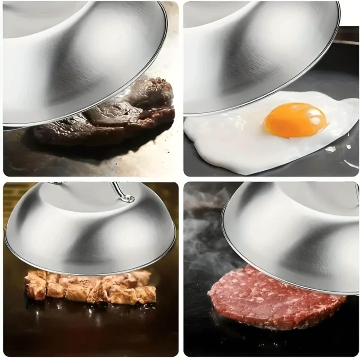 HTT GLOBAL Smash Burger Press & Griddle Kit – Stainless Steel Smasher, Spatula, Melting Dome & Wax Discs - HTT Mobiles