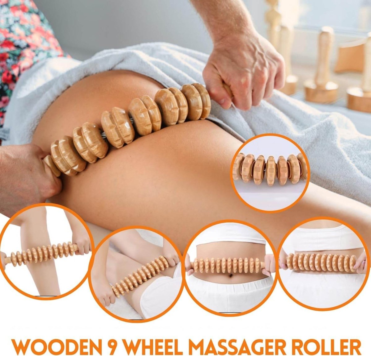 HTT GLOBAL Wood Massage Tools Set (3/5/7 Pcs) – Maderotherapy Kit for Gua Sha, Lymphatic Drainage & Cellulite Reduction - HTT Mobiles