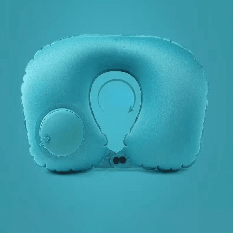 Inflatable Travel Neck Pillow – Soft Velvet, U - Shaped Support for Airplanes & Cars | Compact & Lightweight - HTT Mobiles