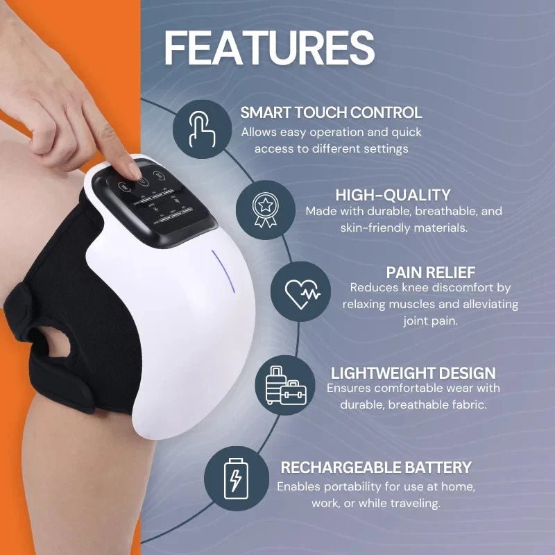 Massager with Heat, Cordless, Vibration, Knee Massager Joint Pain Relief, Electric Knee Brace Support Wrap for Home Office Use, Gifts for Women,Men, Mom,Dad - HTT Mobiles