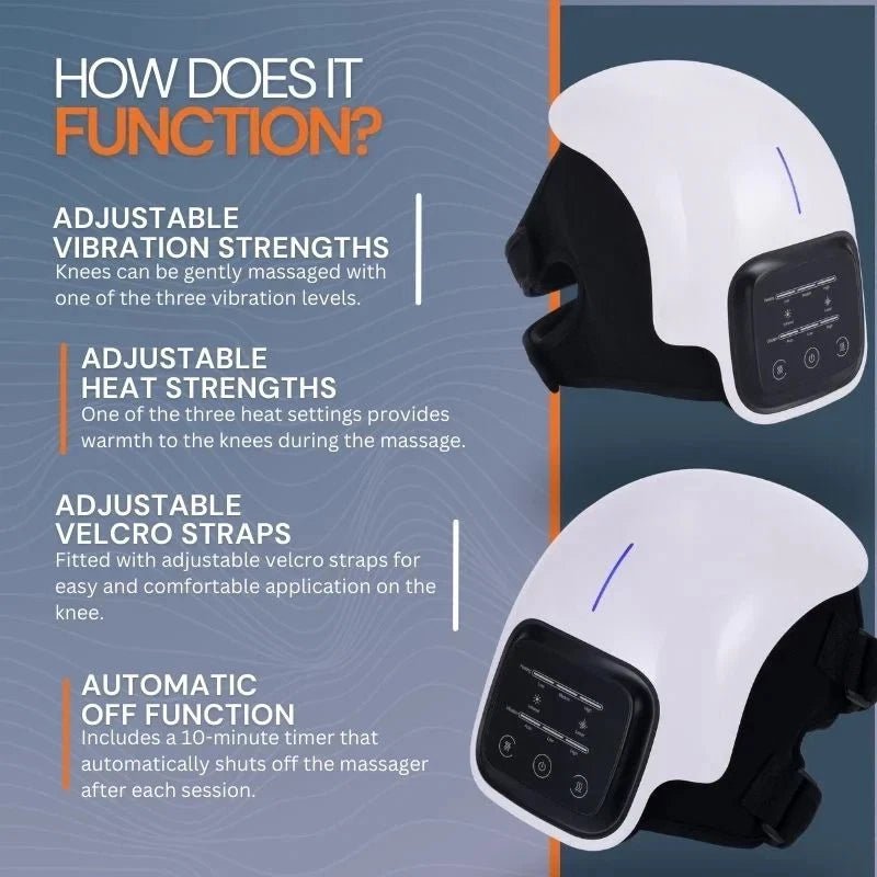 Massager with Heat, Cordless, Vibration, Knee Massager Joint Pain Relief, Electric Knee Brace Support Wrap for Home Office Use, Gifts for Women,Men, Mom,Dad - HTT Mobiles