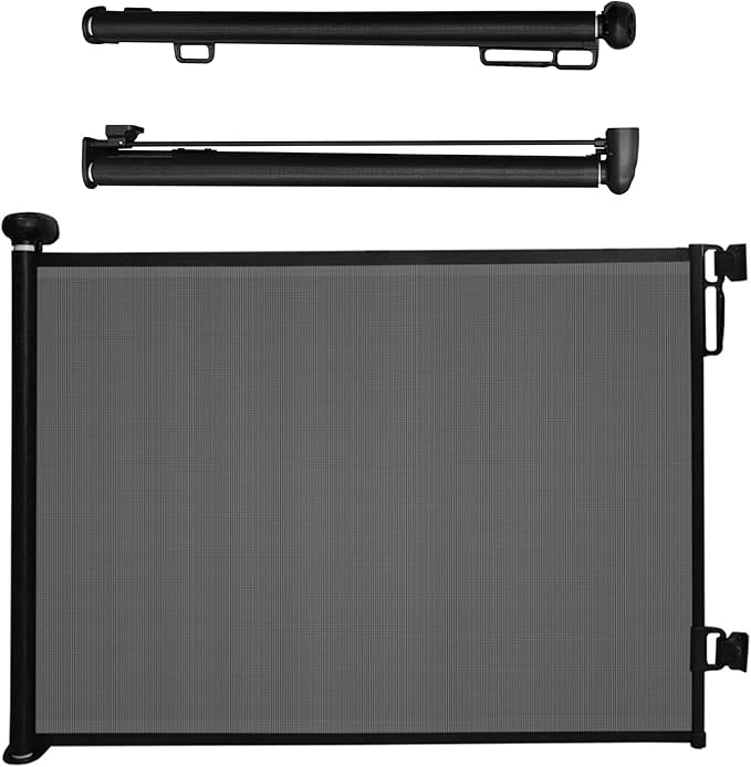 Retractable Baby Gate Black by HTT Global - HTT Mobiles