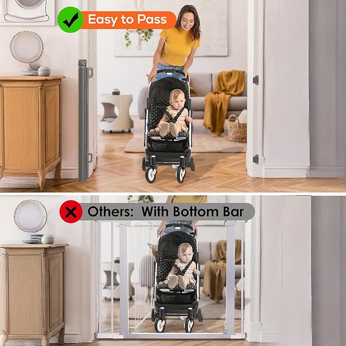 Retractable Baby Gate Black by HTT Global - HTT Mobiles