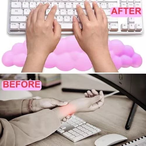 Cloud Wrist Rest Set with Mouse Mat & Cup Coaster ( PINK ) 3 Pcs by HTT Global, Brand New, Sealed