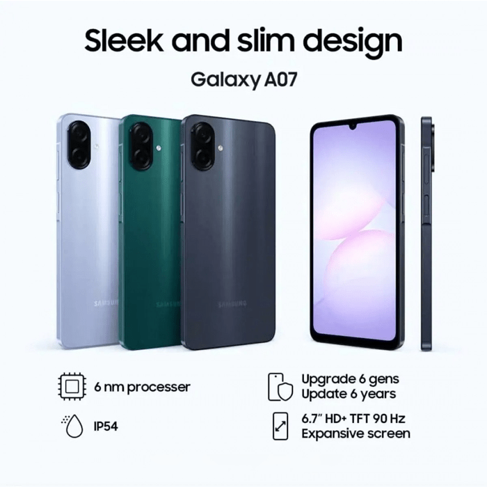 Samsung Galaxy A07 4G (64GB / 4GB RAM) - (Unlocked) - HTT Mobiles