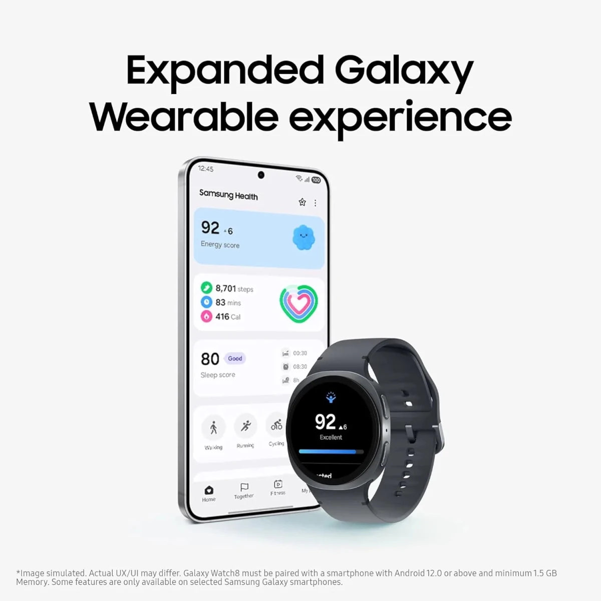 Samsung Galaxy Watch8 44mm Bluetooth Graphite Smart Watch | AI Fitness & Sleep Tracker - HTT Mobiles