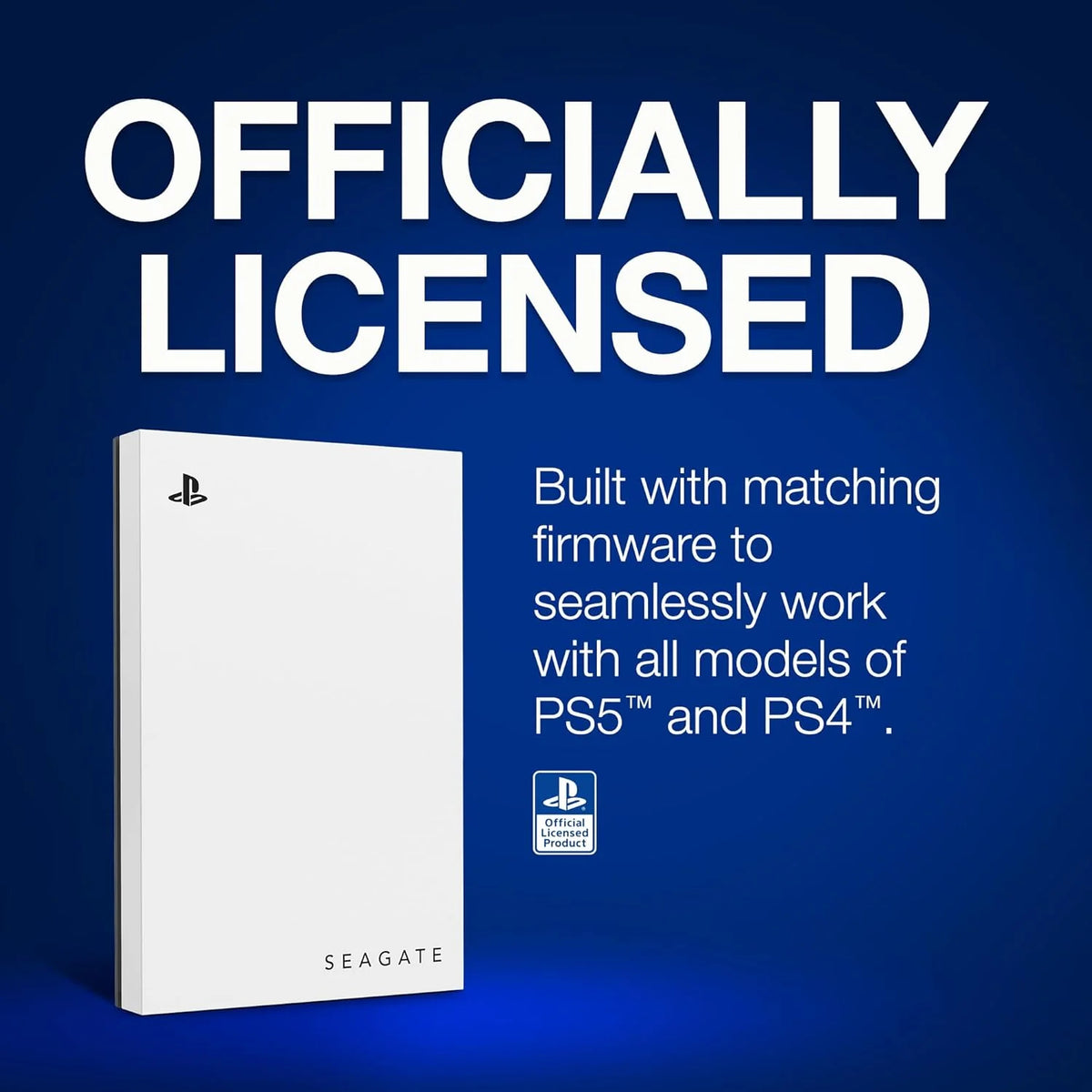 Seagate Game Drive 2TB External HDD for PS4/PS5 – USB 3.0, Officially Licensed, Blue LED