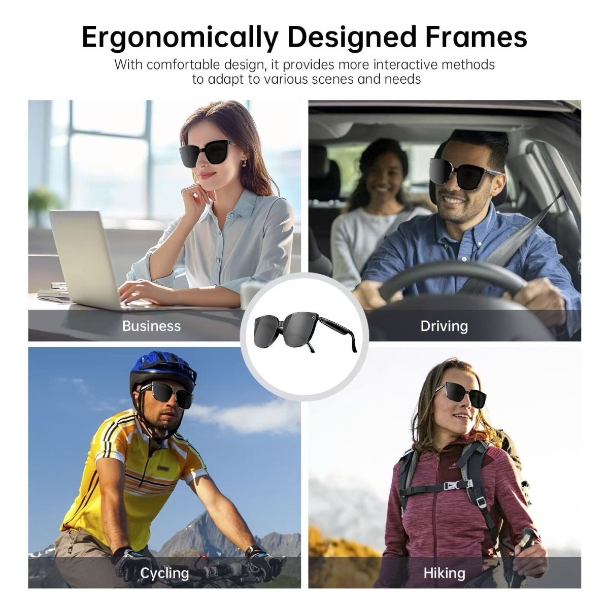 Smart Glasses Headset Wireless Bluetooth Sunglasses Sport Earphone Mic Calling - HY1003 - HTT Mobiles