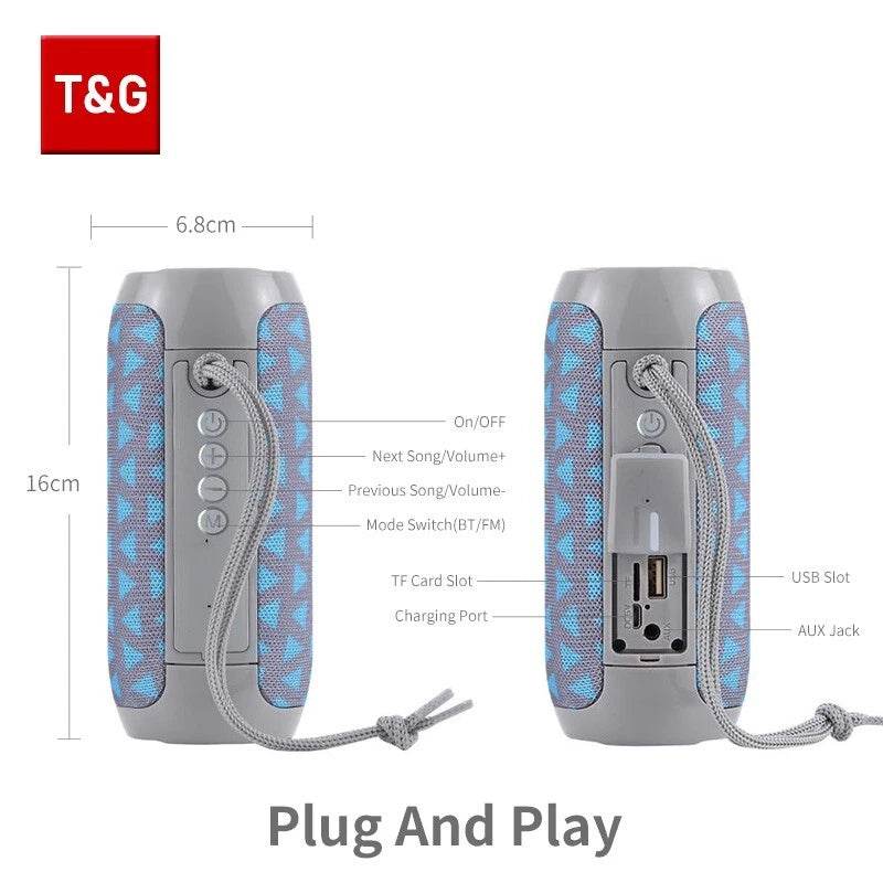 TG117 Portable Bluetooth Speaker – Waterproof, HiFi Stereo Sound, Bass Boombox - HTT Mobiles