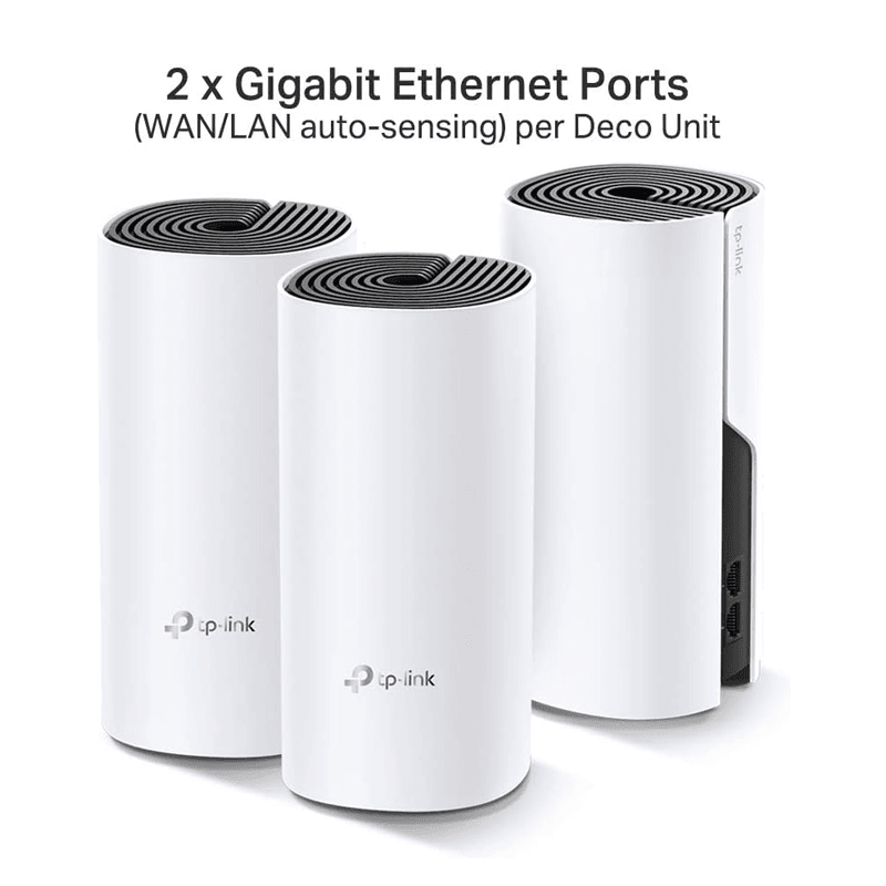 TP - Link Deco M4 (3 - Pack) – Whole Home Mesh Wi - Fi System, AC1200 Dual Band, Gigabit Ports - HTT Mobiles
