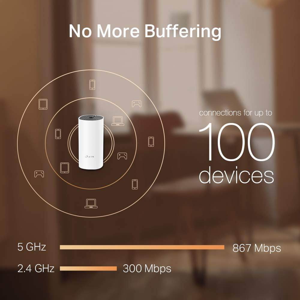 TP - Link Deco M4 (3 - Pack) – Whole Home Mesh Wi - Fi System, AC1200 Dual Band, Gigabit Ports - HTT Mobiles