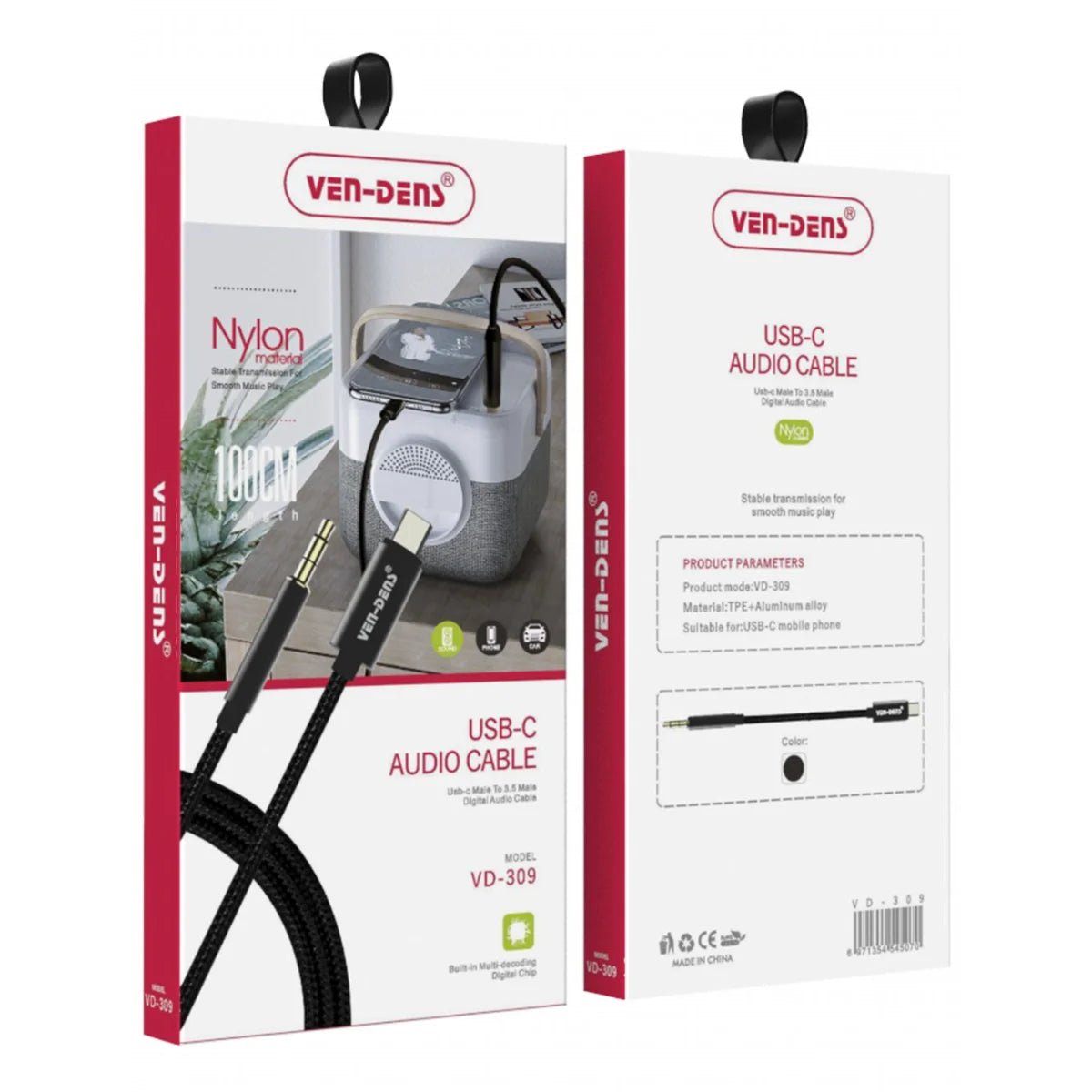 Type C to AUX Cable – Seamless Audio Experience | VD - 309 - HTT Mobiles
