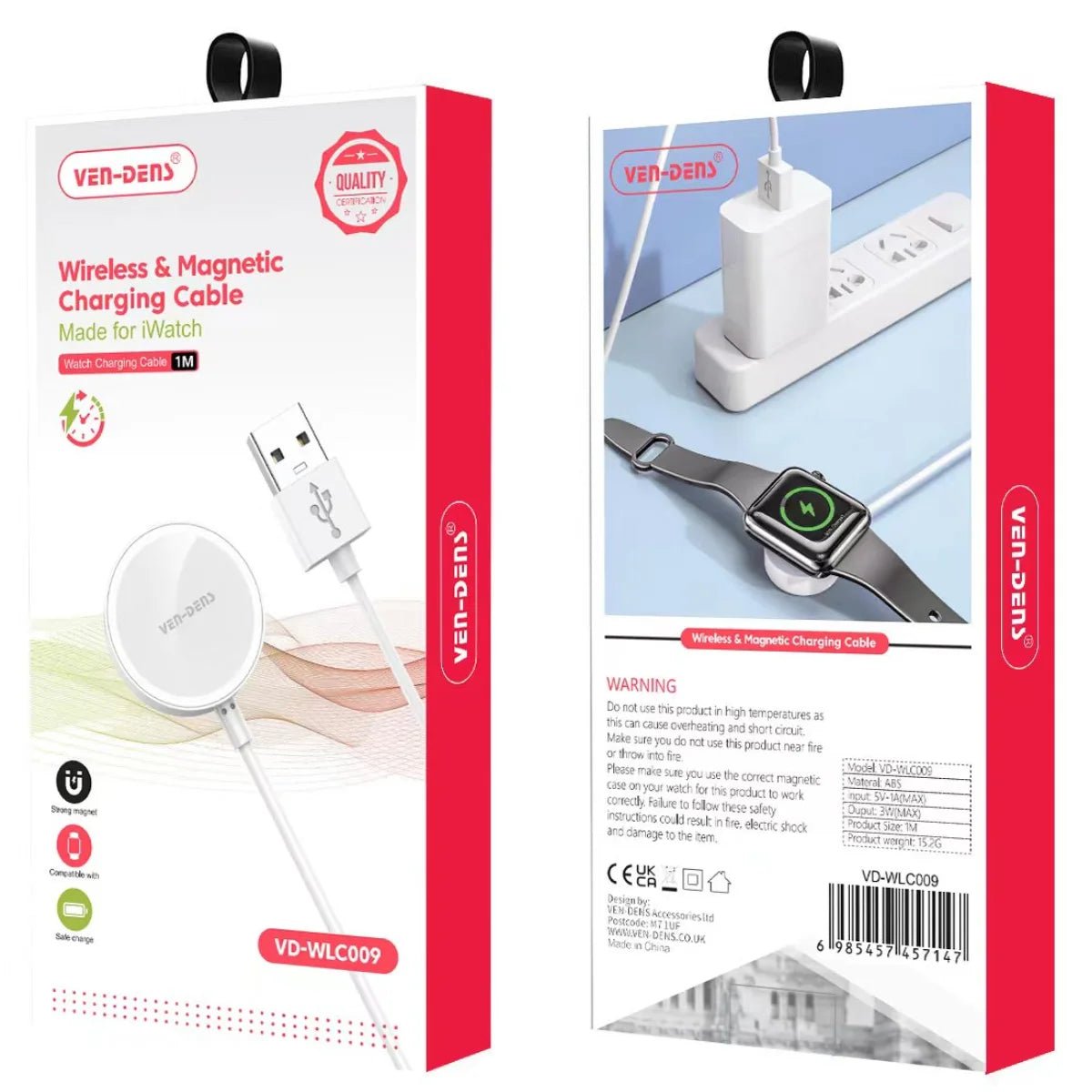 Wireless & Magnetic Charging Cable for iWatch – Compact, Durable, and Reliable | VD - WLC009 - HTT Mobiles