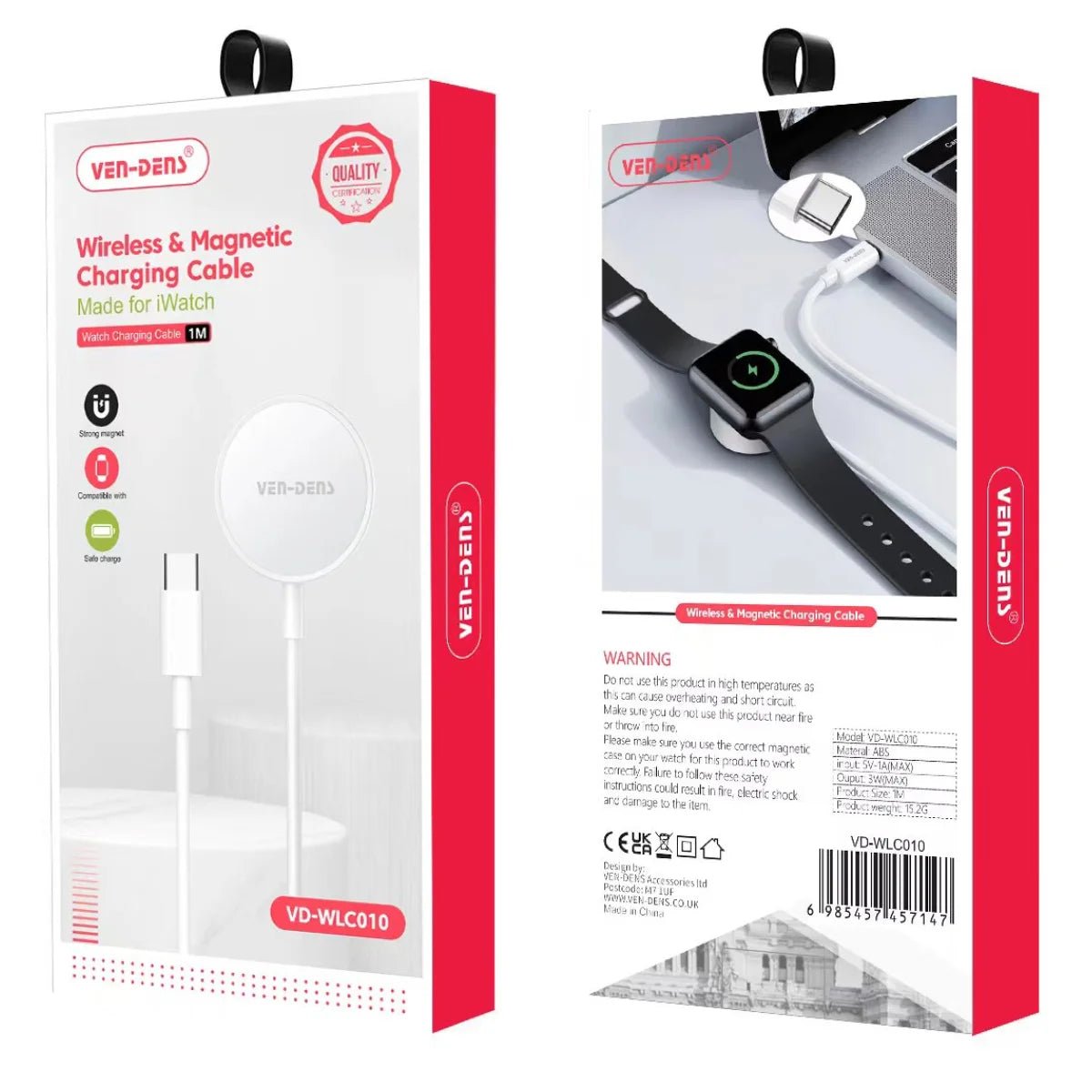 Wireless & Magnetic Charging Cable for iWatch – Compact, Reliable, and Efficient | VD - WLC010 - HTT Mobiles