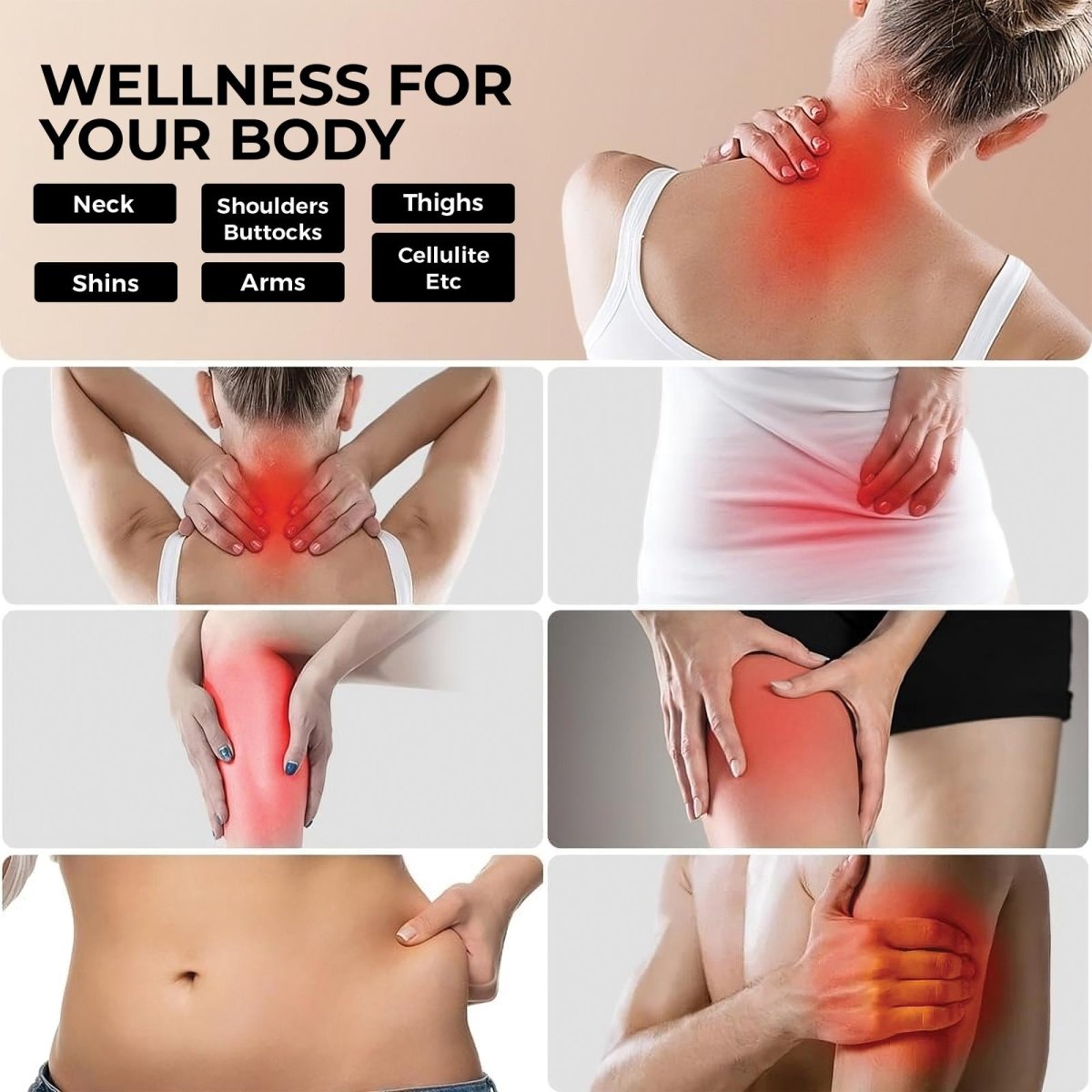 Wood Therapy Massage Roller Stick – 12 Wheel Curved Body Sculpting Tool for Lymphatic Drainage & Cellulite - HTT Mobiles