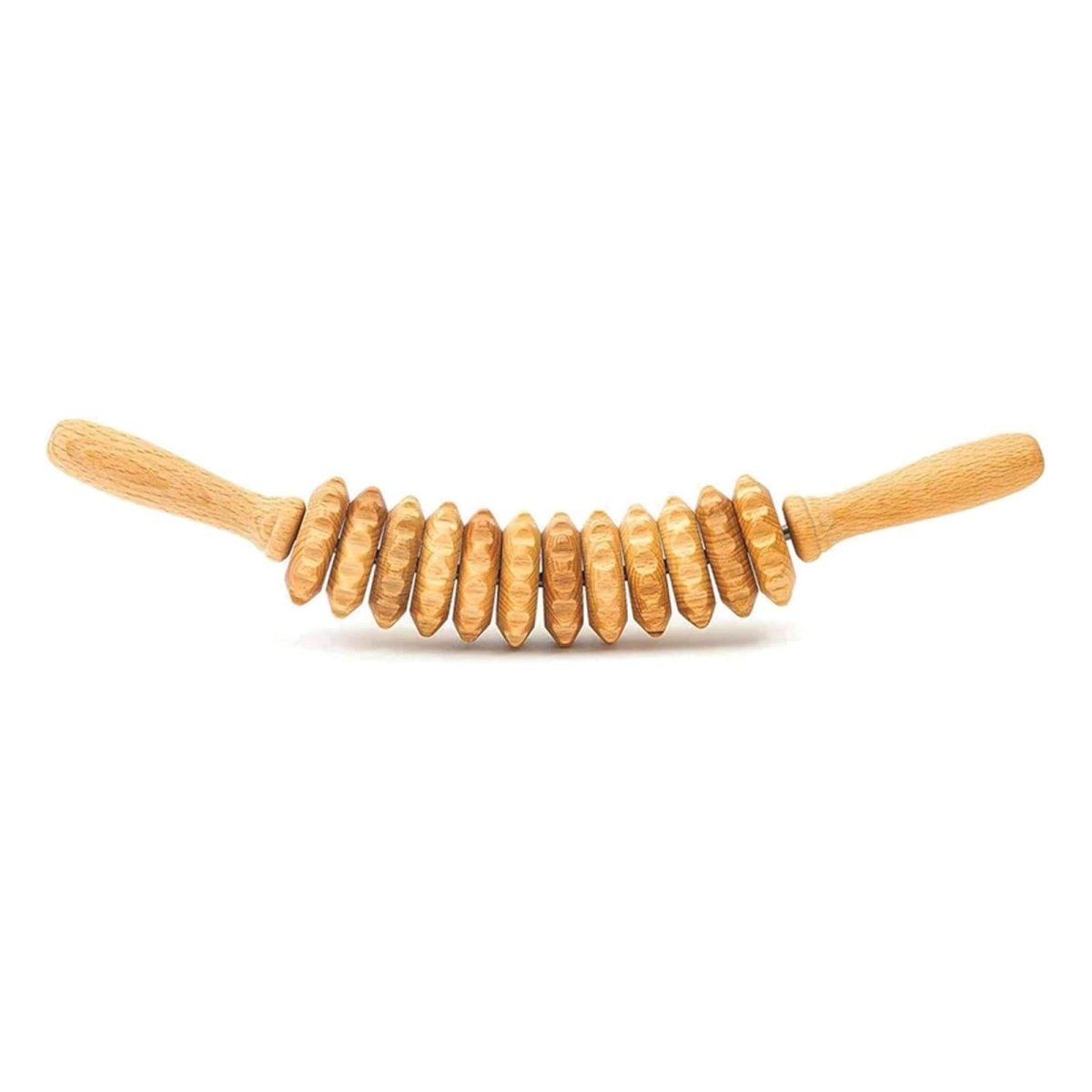 Wood Therapy Massage Roller Stick – 12 Wheel Curved Body Sculpting Tool for Lymphatic Drainage & Cellulite - HTT Mobiles