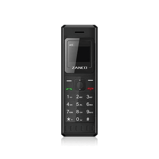 Zanco Ant – World's Smallest & Thinnest Mini Mobile Phone (Black) – Bluetooth Dialer, Voice Changer & MP3 - HTT Mobiles