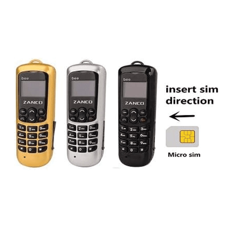 Zanco Bee (B33) – World's Thinnest Mini Mobile Phone – Bluetooth Dialer, Voice Changer, MP3 & FM Radio - HTT Mobiles