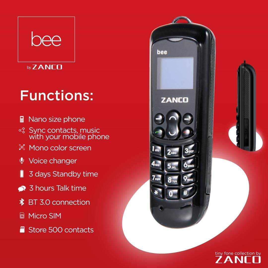 Zanco Bee (B33) – World's Thinnest Mini Mobile Phone – Bluetooth Dialer, Voice Changer, MP3 & FM Radio - HTT Mobiles