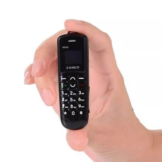 Zanco Wasp – World's Most Compact Mini Mobile Phone (Black) – Bluetooth Dialer, Voice Changer & MP3 - HTT Mobiles