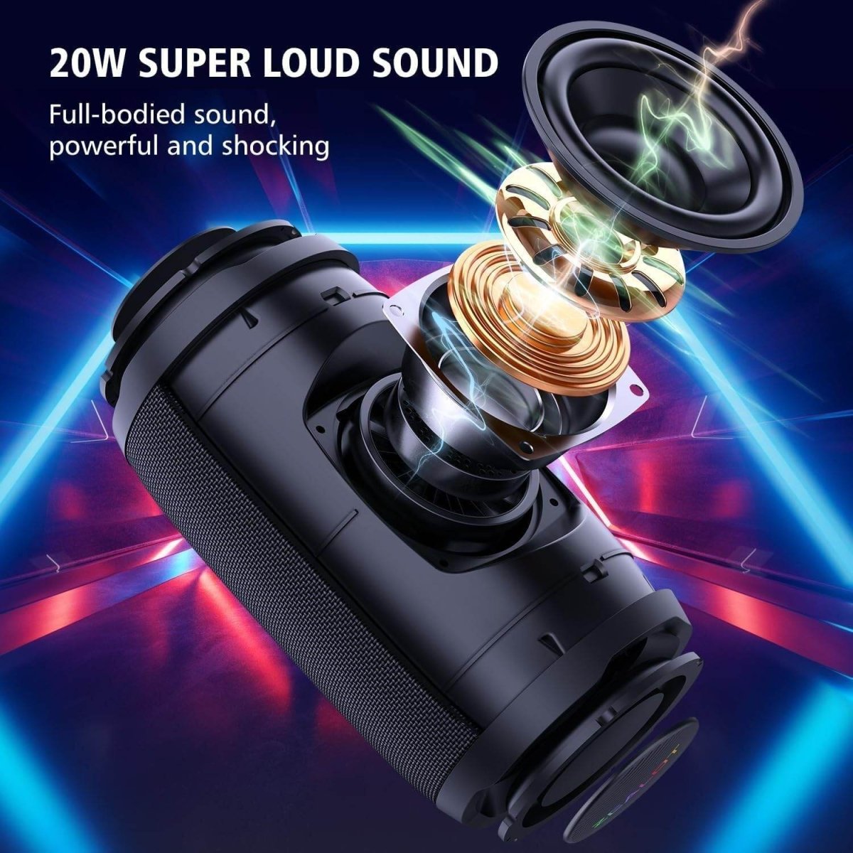 ZEALOT S49 Waterproof Bluetooth Speaker – RGB Lights, 360° Stereo Sound, Wireless - HTT Mobiles