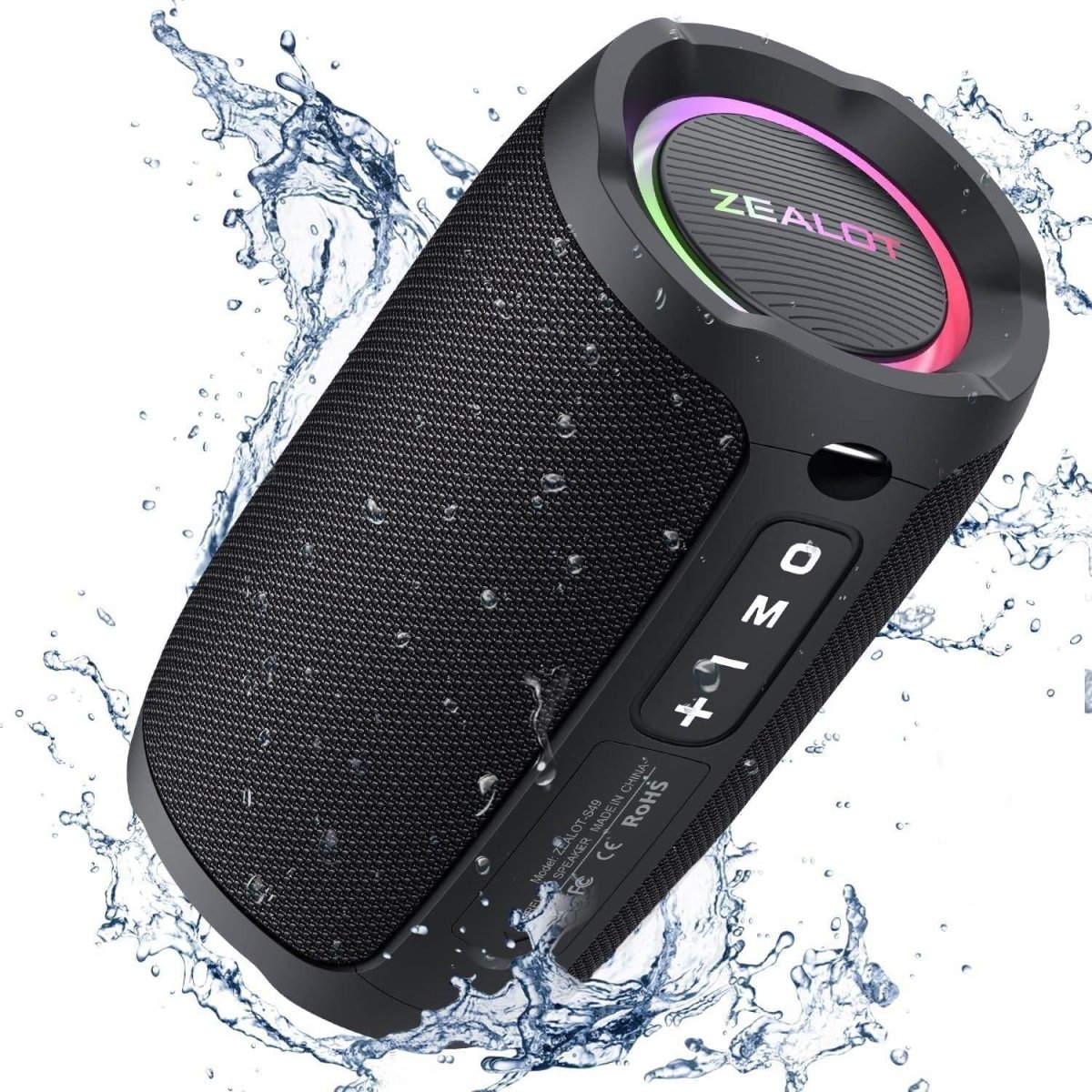 ZEALOT S49 Waterproof Bluetooth Speaker – RGB Lights, 360° Stereo Sound, Wireless - HTT Mobiles