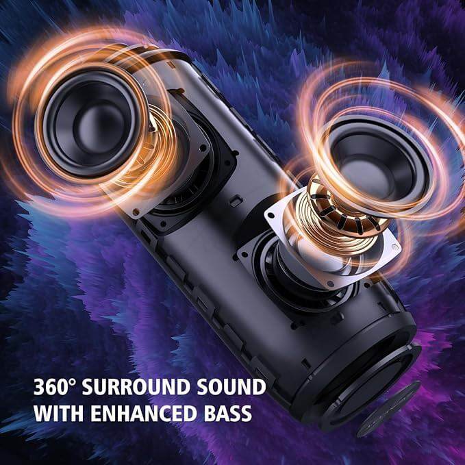 ZEALOT S51 Pro Portable Bluetooth Speaker – 40W High Power, 360° Stereo Bass, IPX6 Waterproof - HTT Mobiles