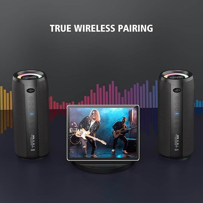 ZEALOT S51 Pro Portable Bluetooth Speaker – 40W High Power, 360° Stereo Bass, IPX6 Waterproof - HTT Mobiles