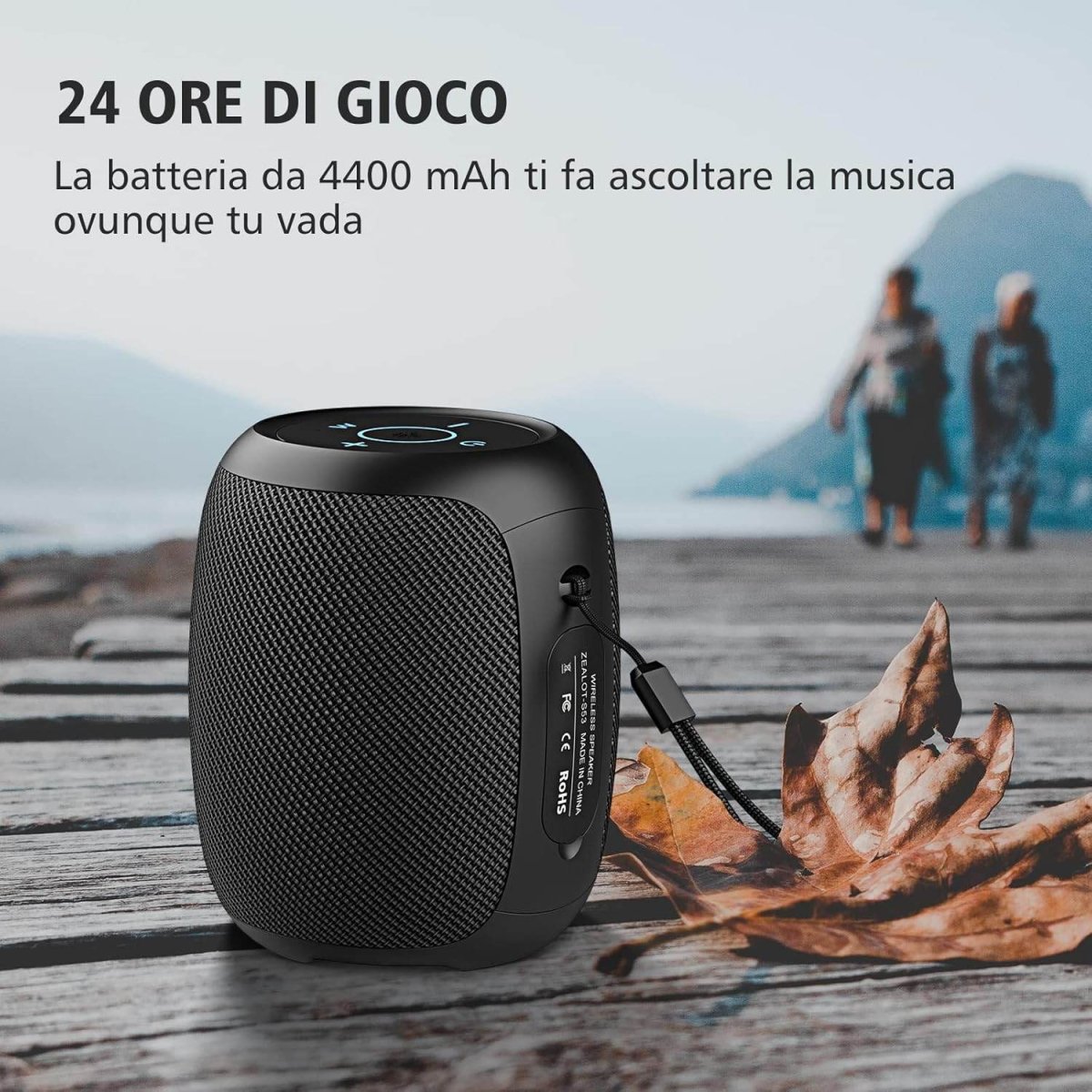 ZEALOT S53 Portable Bluetooth Speaker – Wireless, Dynamic Party Lights, IPX6 Waterproof - HTT Mobiles