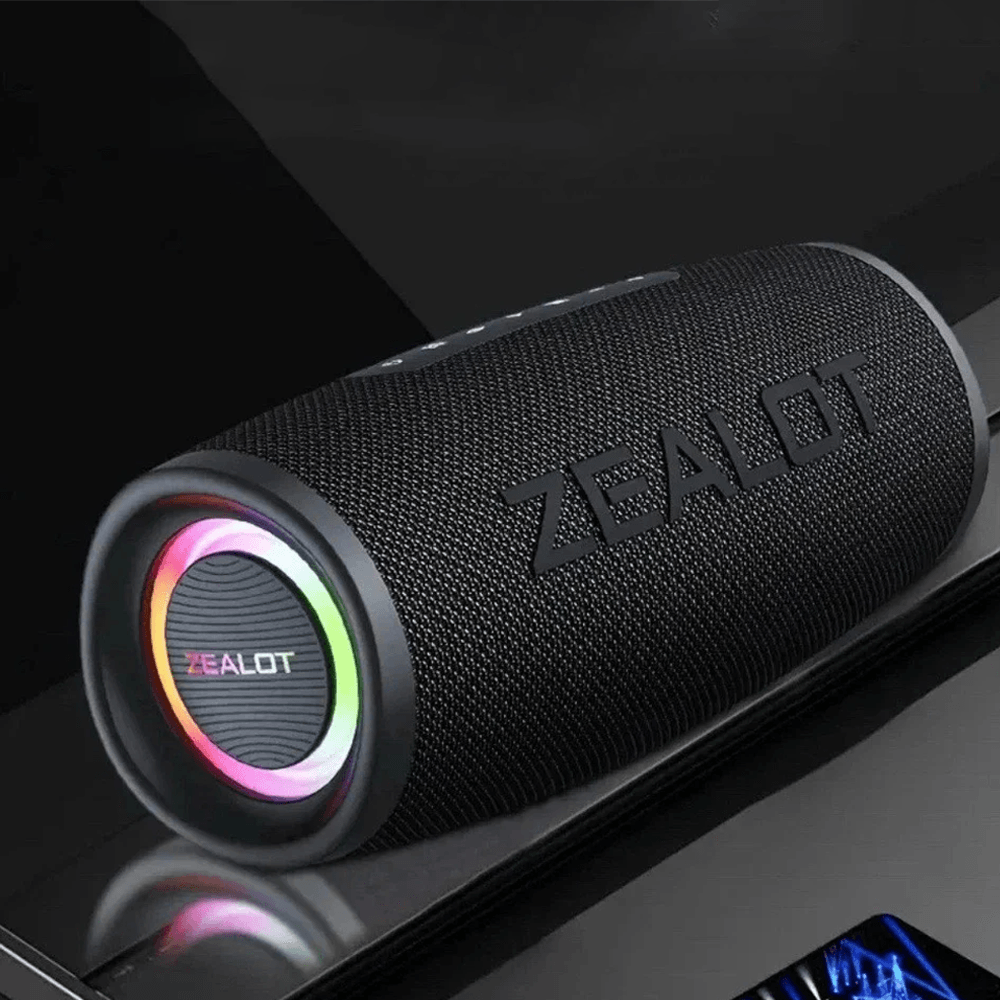 ZEALOT S56 40W Portable Bluetooth Speaker – 8000mAh Battery, IPX6 Waterproof, RGB Lights - HTT Mobiles