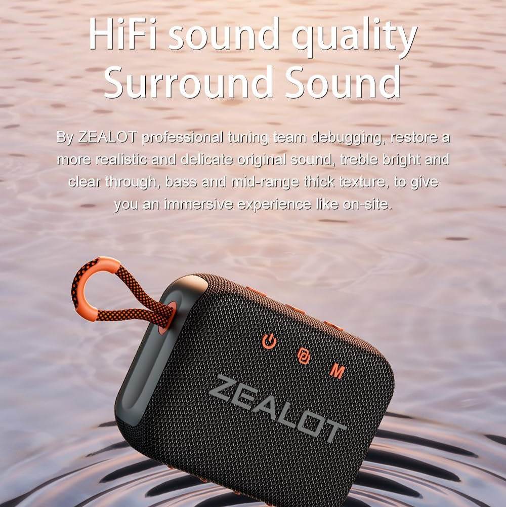 ZEALOT S75 Waterproof & Sandproof Beach Speaker – HiFi Stereo Sound, Rugged Outdoor Design - HTT Mobiles