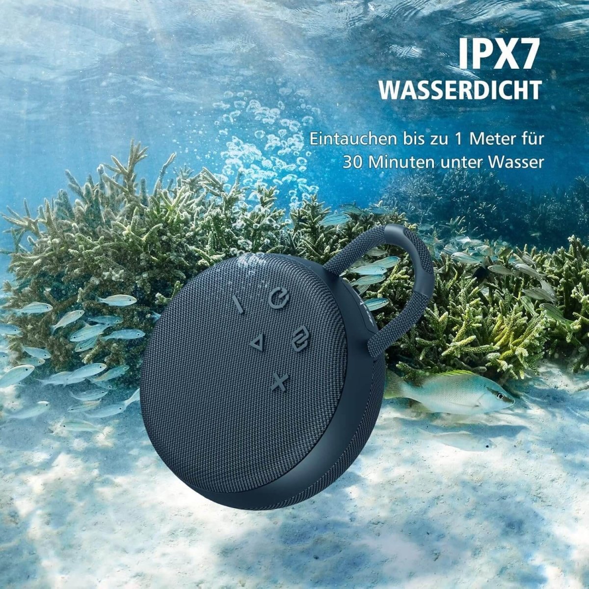 ZEALOT S77 Portable Bluetooth Speaker – IPX6 Waterproof, Wireless Shower Speaker with SD Card Support, Carabiner Clip, Bluetooth 5.0, 1800mAh Battery – Ideal for Pool, Hiking, Beach, Camping - HTT Mobiles