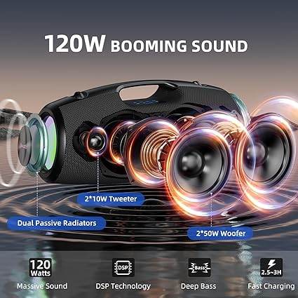 ZEALOT S78 Portable Party Speaker – 120W High Power, RGB Lights - HTT Mobiles
