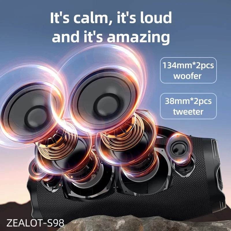 ZEALOT S98 Portable Party Speaker – 160W High Power, - HTT Mobiles